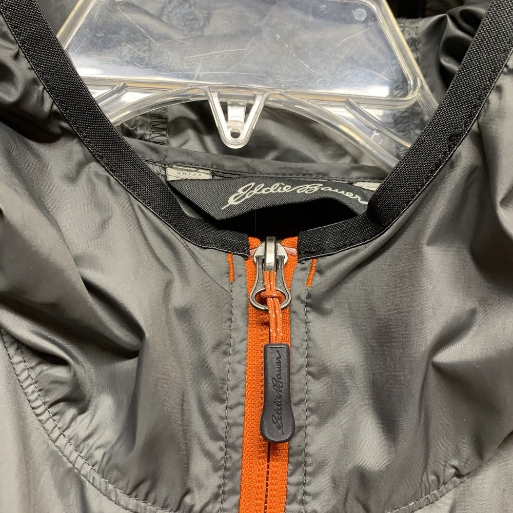 Eddie Bauer Hooded Windbreaker Rain Jacket Men Sz S Gray Colorblock Zip Pockets‎ - Picture 7 of 10
